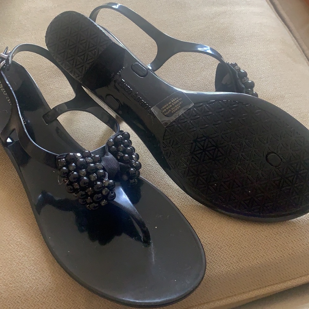 Black bow jelly sandals - Picture 3 of 4
